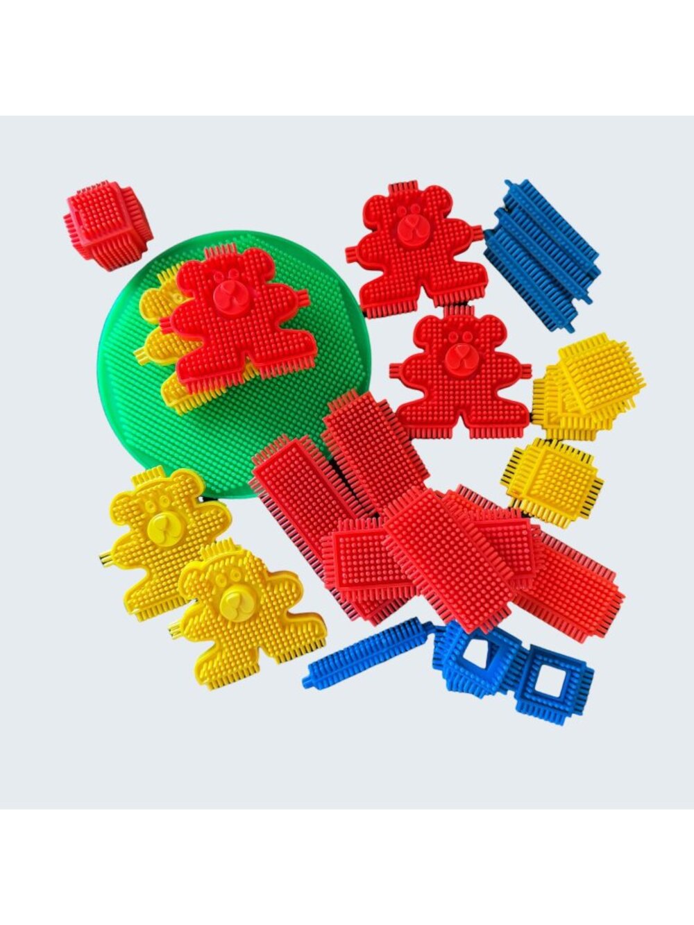 Vintage Playskool Bristle Bear Blocks Interlocking Construction Toys